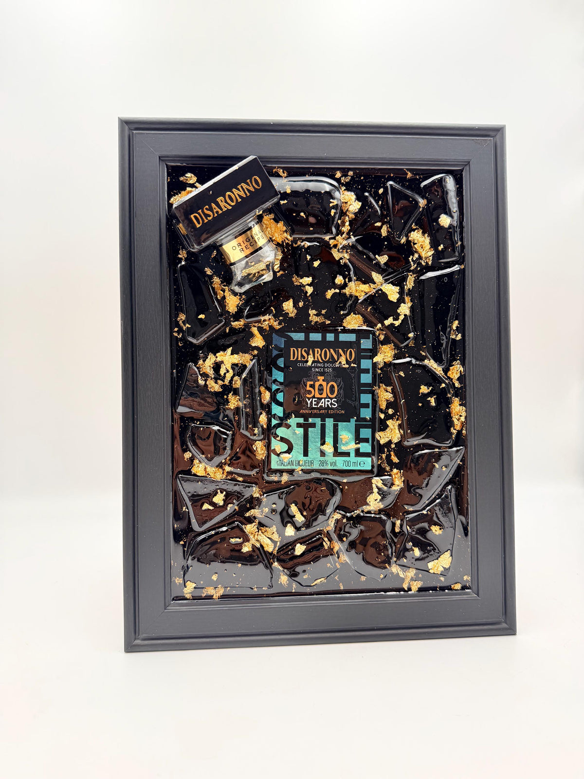 Disaronno 500 Year Green Broken Bottle Art