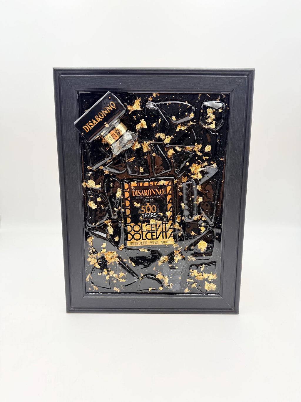 Disaronno 500 Year Gold Broken Bottle Art