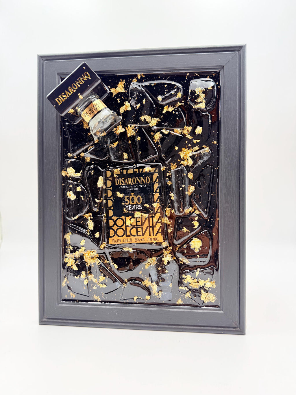Disaronno 500 Year Gold Broken Bottle Art
